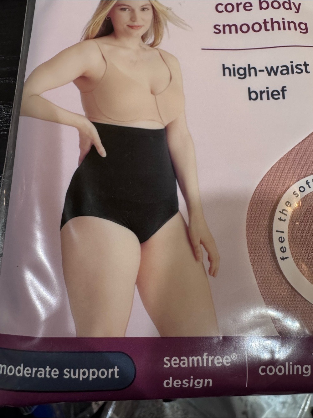 Jockey Essentials High-Waist Core Body Smoothing Brief - Pink 3XL - Picture 2 of 7